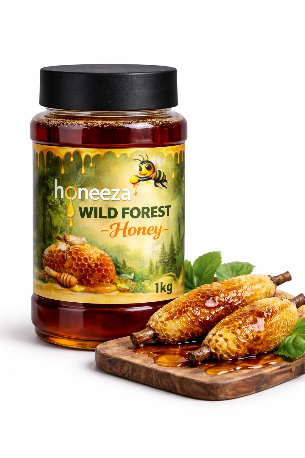 Pure Wild Forest Honey 1kg Jungli Shehad Raw Small Bee Honey Honeeza
