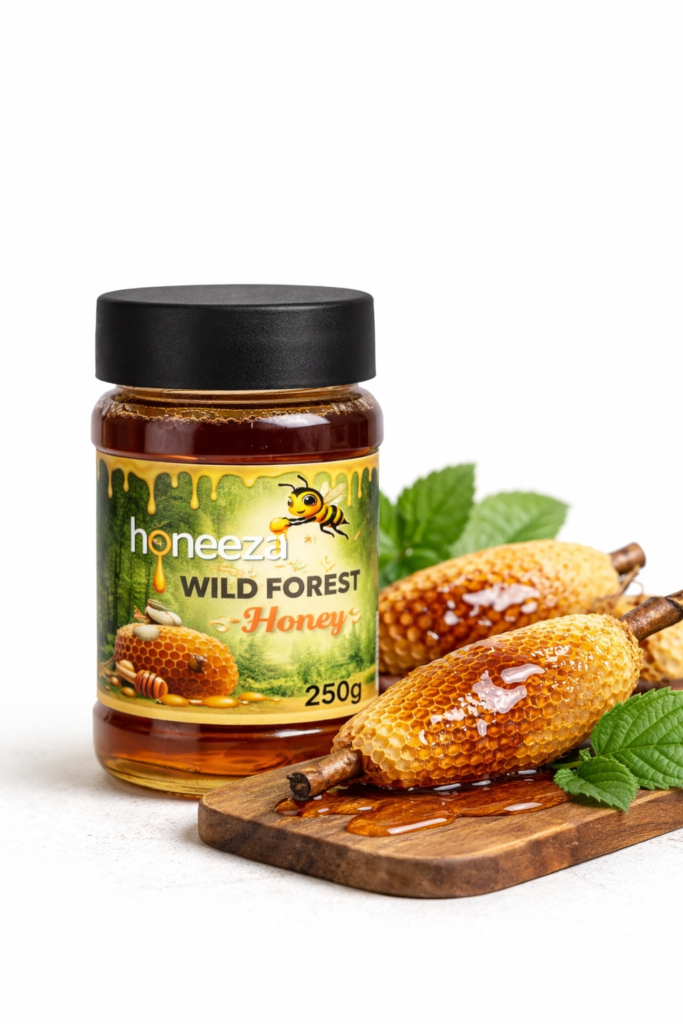 Pure Wild Forest Honey 250g Jungli Shehad Raw Small Bee Honey Honeeza