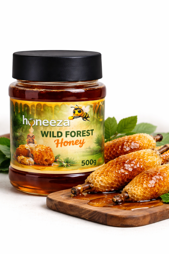 Pure Wild Forest Honey 500g Jungli Shehad Raw Small Bee Honey Honeeza
