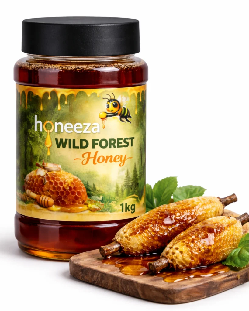 Wild small bee honey 1kg raw pure and natural wild small bee honey by honeeza