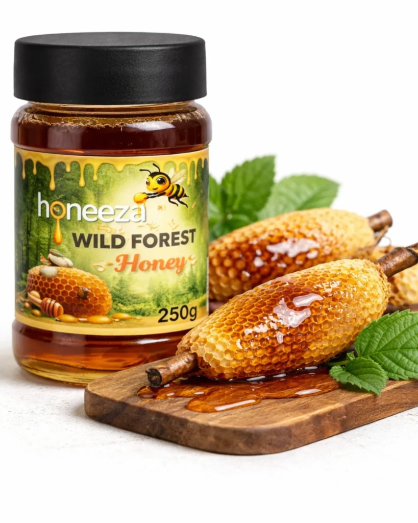 Wild small bee honey 250g raw pure and natural wild small bee honey by honeeza