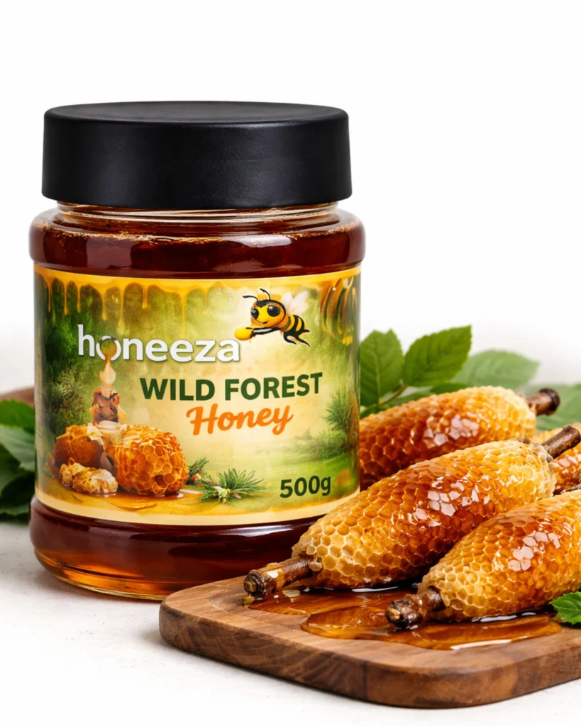 Wild small bee honey 500g raw pure and natural wild small bee honey by honeeza