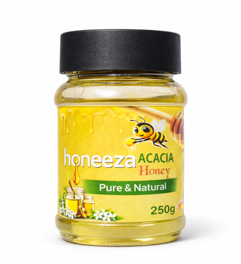 acacia 250g raw pure and natural acacia honey by honeeza