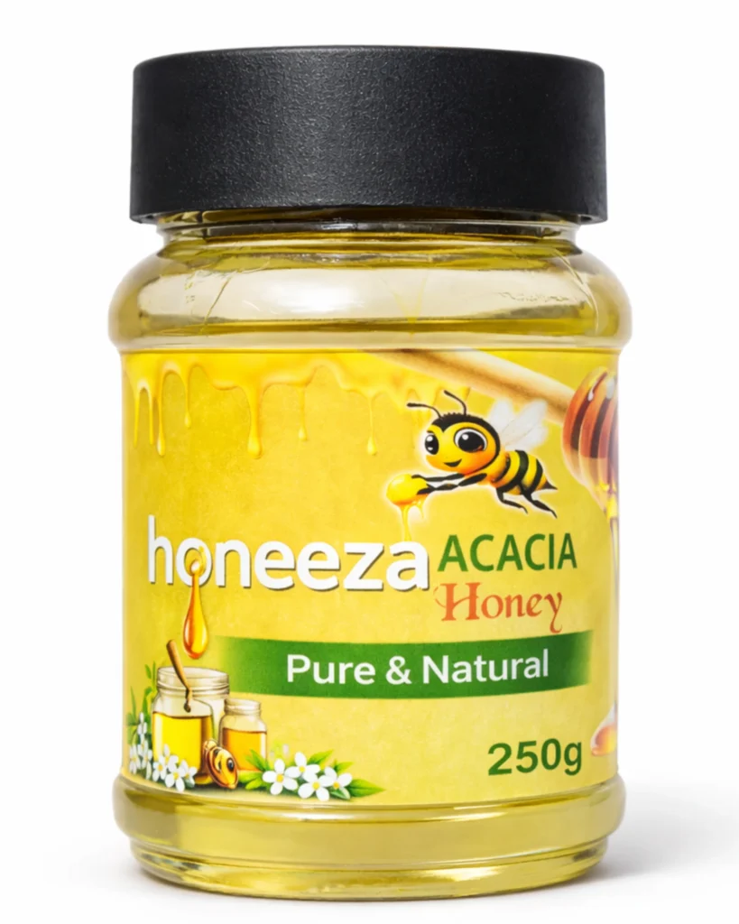acacia honey 250g raw pure and natural acacia honey by honeeza