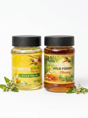 Acacia + Wild Honey Combo 250g Each – Smooth & Wild Raw Honey for Daily Use & Natural Taste