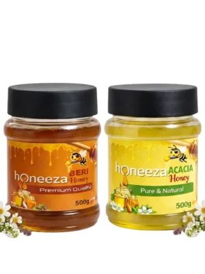 Beri + Acacia Honey Value Pack 500g Each – Raw Natural Honey for Daily Use, Strength & Balanced Taste
