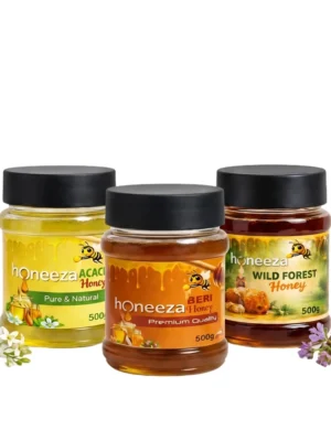 Honey Value Pack – Beri, Wild & Acacia Raw Honey 500g Each 3 Premium Natural Honeys for Daily Use & Real Honey Experience